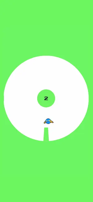 Attack Of The Circle, the bird lined up beneath the gap in the ring, counter at 2